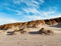 View over intact nature in the middle of sand dunes