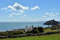 The Irish sea by the Welsh town of Criccieth. Royalty Free Stock Photo