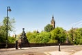 View over the Kelvin Bridge in Glasgow from Kelvingrove park