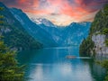 View over the Koenigssee near Schoenau in Berchtesgaden