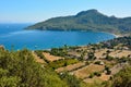 View over Kumlubuk village and bay on Bozburun peninsula in Turk Royalty Free Stock Photo