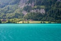 View over the Lake Lungern. Lungernsee is a natural lake in Obwalden