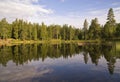View over a lake near the Swedish village Annaboda Royalty Free Stock Photo