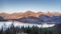 View over Loch Duich & the Five Sisters of Kintail in Scotland. Royalty Free Stock Photo