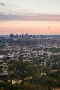 View over Los Angeles city from Griffith hills in the evening Royalty Free Stock Photo