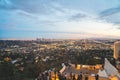 View over Los Angeles city from Griffith hills in the evening Royalty Free Stock Photo