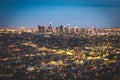 View over Los Angeles city from Griffith hills in the evening Royalty Free Stock Photo