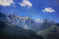View over the lower section of Himalayan mountains in India, Kullu valley, Himachal Pradesh Royalty Free Stock Photo