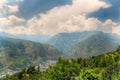 View over the lower section of Himalayan mountains in Nepal