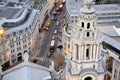 View over Ludgate Hill form the dome of St. Paul`s Cathedral in London UK. Royalty Free Stock Photo