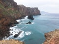 View over Madeira island beautiful landscape of Ponta de Sao Lourenco cliffs, rocks and mountains,, Madeira island, Port Royalty Free Stock Photo