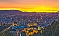 View over Malaga City at night, HDR image