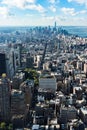 View over Manhattan Downtown New York skyscrapers Royalty Free Stock Photo