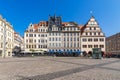 View over the market to the north side with the building Alte Waage in the city of Leipzig, Germany