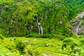 View over Marsyangdi river and Tal village on Annapurna circuit, Nepal Royalty Free Stock Photo