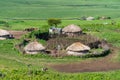 View over a Massai Village in Ngorongoro Conservation Centre Royalty Free Stock Photo