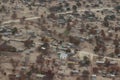 View over Maun in Botswanan during flight. Royalty Free Stock Photo