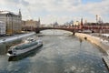 View over Moscow River toward Kremlin Royalty Free Stock Photo