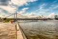 View over Moskva River and Krymsky Bridge, Moscow, Russia