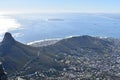 View over Cape Town with the Lions Head from the big Table Mountain in South Africa Royalty Free Stock Photo