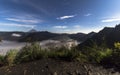 View over Mount Bromo landscape at night Royalty Free Stock Photo