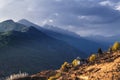 View over the mountains in Bhutan Royalty Free Stock Photo