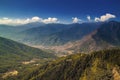 View over the mountains in Bhutan Royalty Free Stock Photo