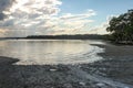 View over mud flats on Bribie Island over Pumicestone Passage in Queensland Australia Royalty Free Stock Photo