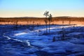 View over nature reserve Vithattsmyrarna, the mires at Mount Vithatten, in northern Sweden Royalty Free Stock Photo