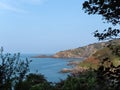 View over North Devon coastline, Hele Bay, in autumn. Royalty Free Stock Photo