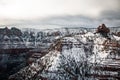 View over the north rim part in grand canyon with snow from the Royalty Free Stock Photo