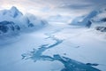 View over of the Northern Patagonian Icefield, Chili, AI generated