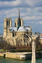 View over Notre Dame Cathedral, Seine, Paris