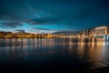 Amsterdam skyline shortly after sunset the Netherlands