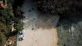 View over Padang Padang Beach. Top view aerial photo from flying drone of an amazingly beautiful sea Royalty Free Stock Photo