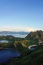 View over Padar island in Komodo, Indonesia in the morning during rainy season Royalty Free Stock Photo