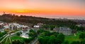 View over the Palace of Holyroodhouse, Scottish Parliament and C