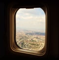 View over Paris from the airplane window Royalty Free Stock Photo