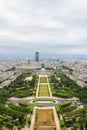 View over Paris, Parc du Champ de Mars, seen from Eiffel Tower Royalty Free Stock Photo