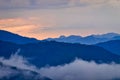 Raincloud After Sunset, Greek Mountain Range Royalty Free Stock Photo