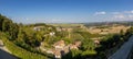 View over the Po Valley from the mountains of Piedmont from the village of Camino during the day Royalty Free Stock Photo