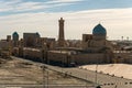 View over the Poi Kalon Mosque and Minaret from Ark fortress, in Bukhara, Uzbekistan. Blue sky Royalty Free Stock Photo