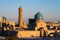 View over the Poi Kalon Mosque and Minaret from Ark fortress, in Bukhara, Uzbekistan. Blue sky Royalty Free Stock Photo