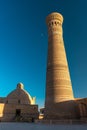 View over the Poi Kalon Mosque and Minaret at the sunset, Bukhara, Uzbekistan