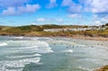 View over Polzeath Beach Royalty Free Stock Photo