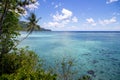 View over the protected lagoon of Tetepare Island, a nature reserve in the Solomon Islands. Royalty Free Stock Photo