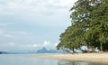 View over a quiet and unpopulated beach in Phuket - Thailand Royalty Free Stock Photo