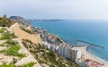 A view over residential areas from the castle of Saint Ferran above Alicante Royalty Free Stock Photo