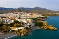 View over the resort town Nerja on Mediterranean coast of Spain Royalty Free Stock Photo