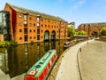 A view over the restored Victorian canal system in Castlefield, Manchester, UK Royalty Free Stock Photo